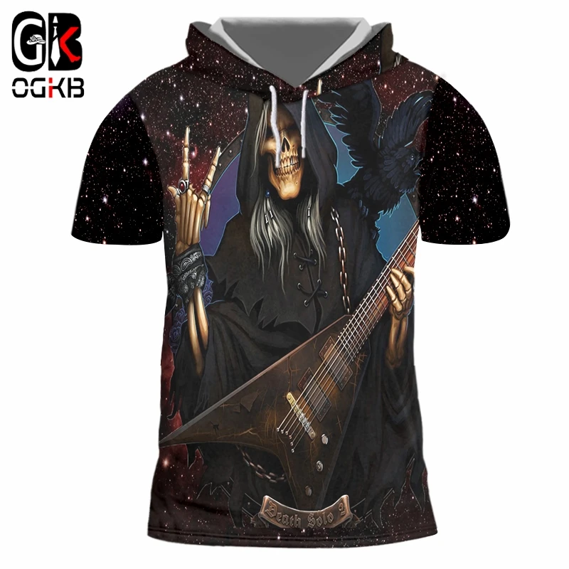 OGKB унисекс хип хоп уличная футболка с коротким рукавом капюшоном летние топы для