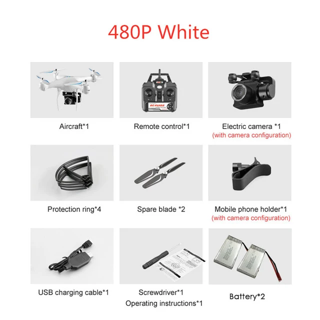 White 480P 2B Дрон 4k камера аэрофотосъемка длительный срок службы батареи Wifi карта передача четырехосный самолет игрушка пульт дистанционного управления RC самолет - Цвет: White 480P 2B