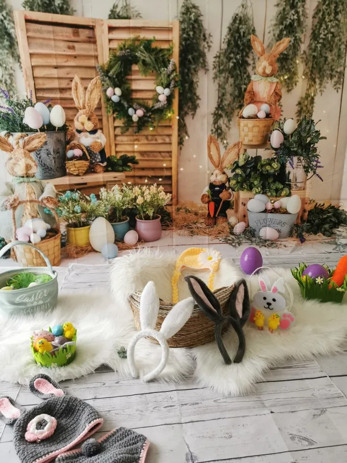 Пасхальный весенний фон для детской комнаты яйца кролик ферма Кролик Торт на