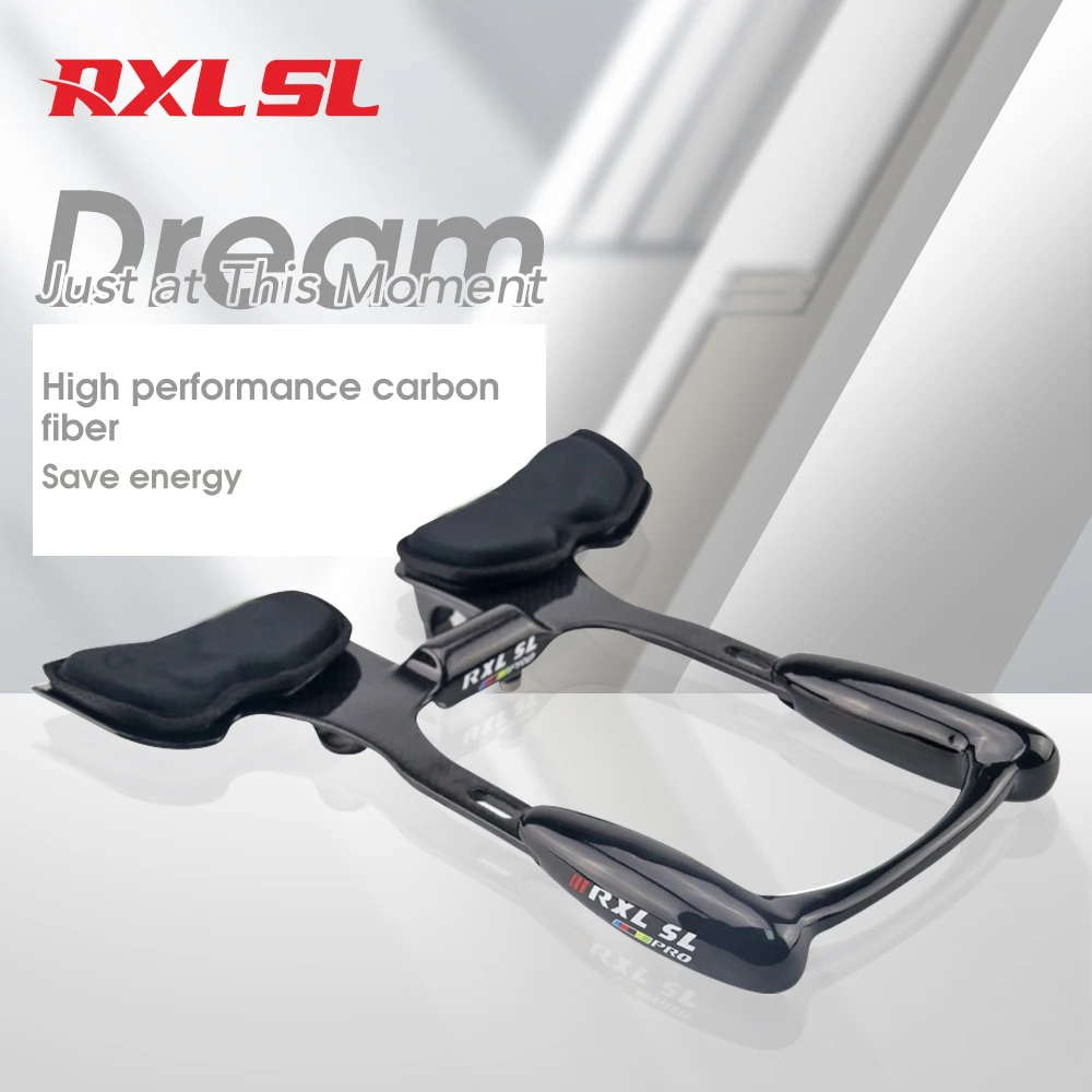 RXL SL Aero TT Bars Carbon 31.8mm Adjustable Arm Rest Handlebar 3K Glossy Aero Bar For Road Bike Triathlon TT Handlebars