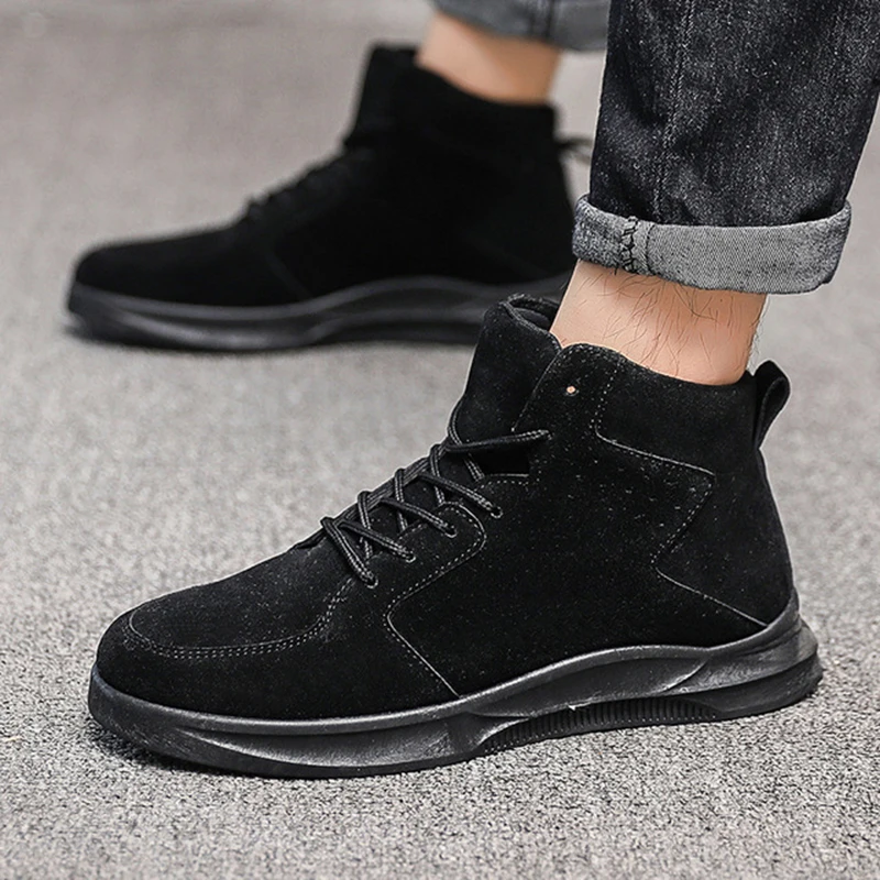 Мужские зимние ботинки кожаные ботильоны повседневная обувь высокое качество