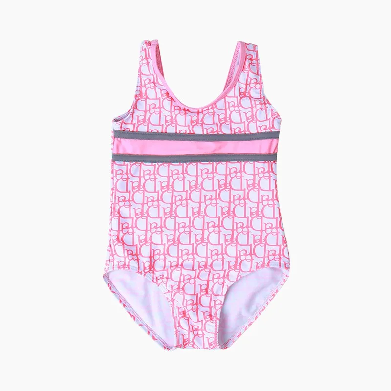

Children's Swimsuit 2021 New Girls' One Piece Swimsuit Hot Spring Holiday Sea Beach Pink Comfortable Elastic Fabric Clothes 2-6Y