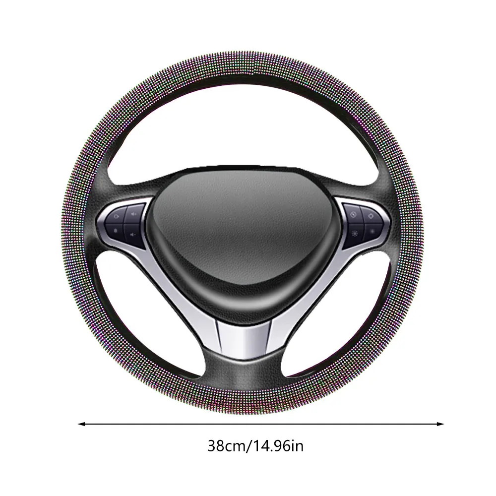 

Diamond Universal Car Steering Wheel Braid High Quality Leather Anti-Slip Car Steering Wheel Cover Car-styling Auto Accessories