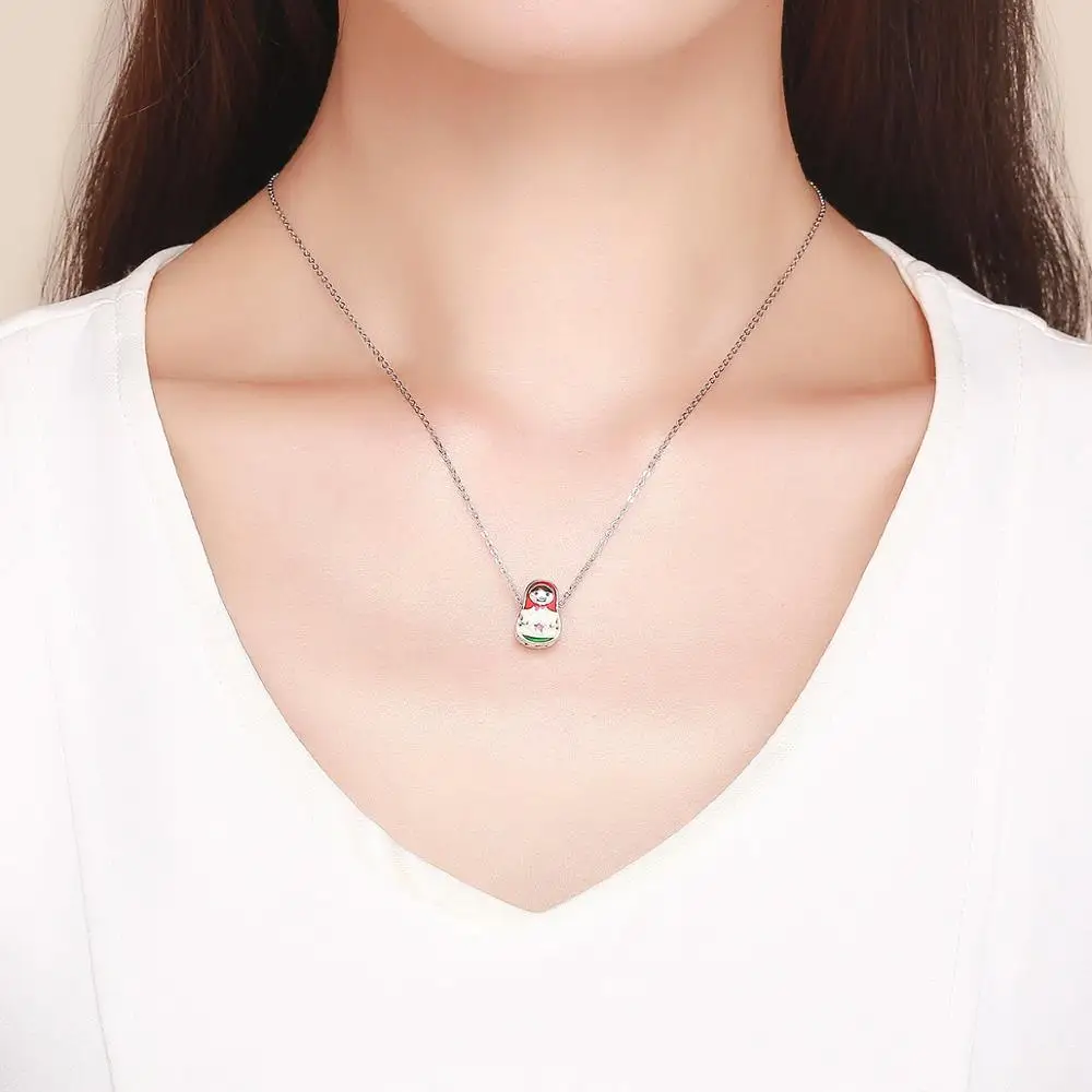 

100% 925 Sterling Silver Colorful Enamel Matryoshka Beads Charms fit Women Bracelets & Bangles Jewelry Making