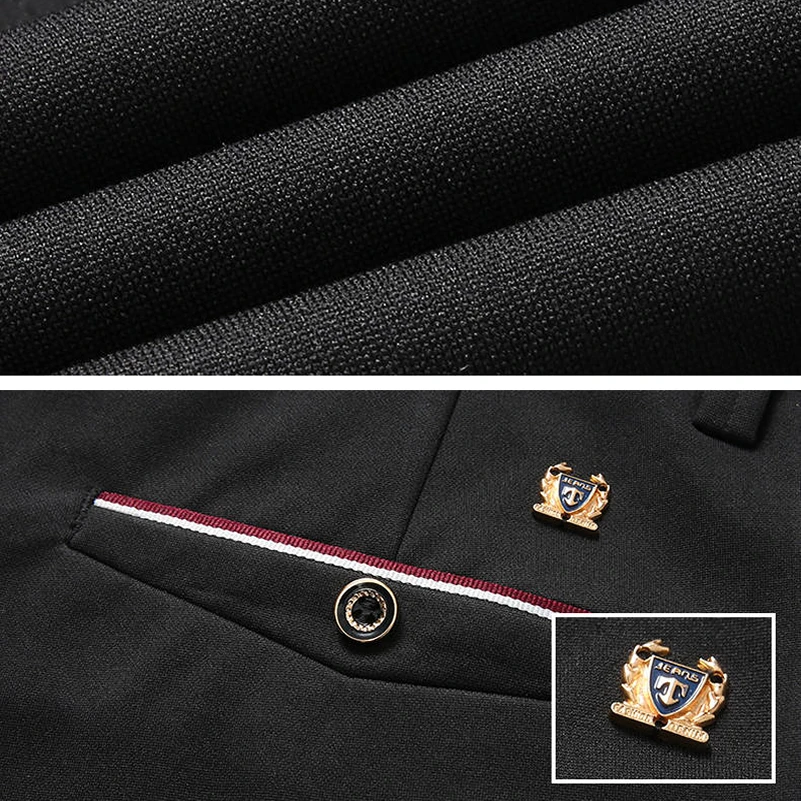 

2020 Fashion Suit Pants Mens Elegant Dress Pants Solid Color Straight Long Trousers Male Slim Fit Formal Black Blue Trousers