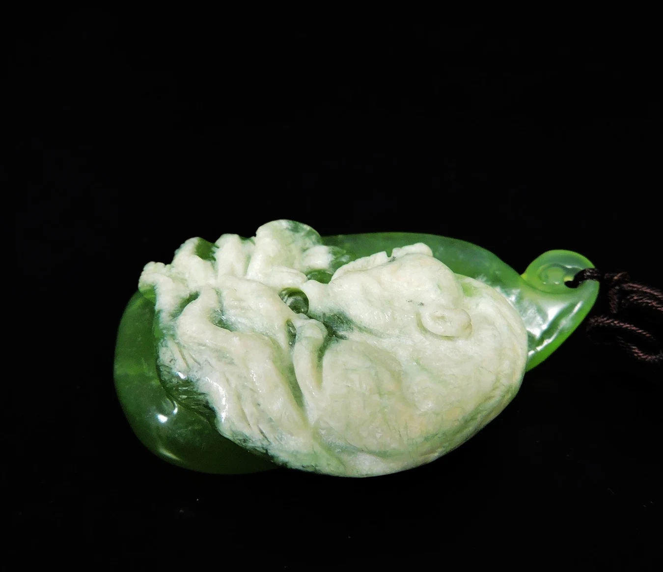 

Jade Jewelry Natural Jade Pendant Necklace Hand-Carved Nine Tailed Fox Jadeite Necklace Pendant Gift No Treatment 887f