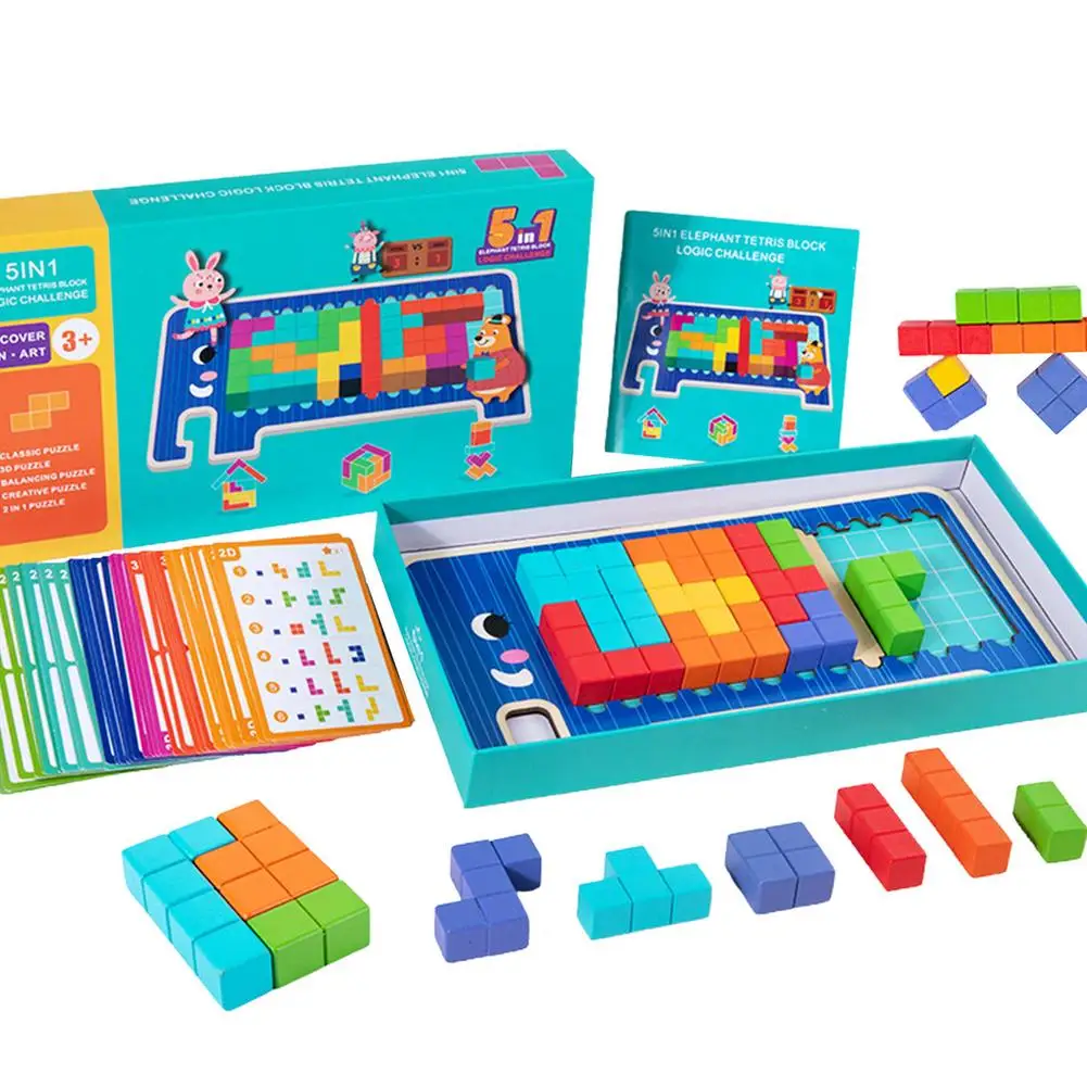 

Деревянная головоломка Tetri-5 в 1, игра Tangram, деревянная головоломка Tangram, геометрическое воображение, Обучающие игрушки, подарок для 3 лет