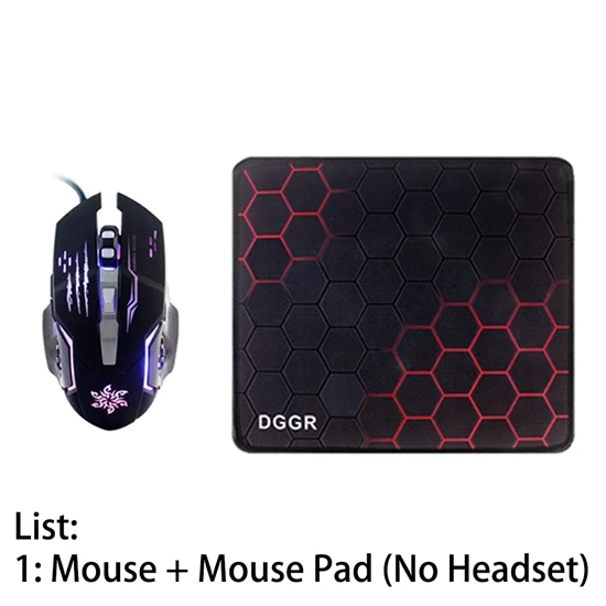 Mouse NO Headset KOTION EACH G2000 G9000 игровые лучшие наушники с глубокими басами, стереогарнитура для ПК, для компьютерных игр, наушники с микрофоном, светодиодный свет - Цвет: Mouse NO Headset