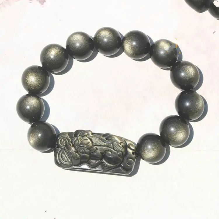 

2pcs Feng Shui Obsidian Beads Bracelet Handmade Pixiu Wealth Bracelets For Women Men Charm Buddha Bracelet Good Luck Jewelry