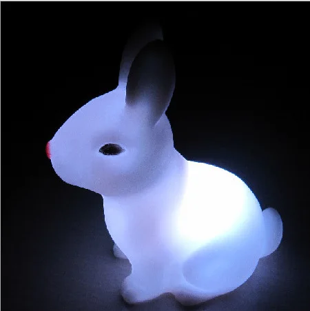 Милые светодиодный кролик Ночной светильник бытовой креативные красочные