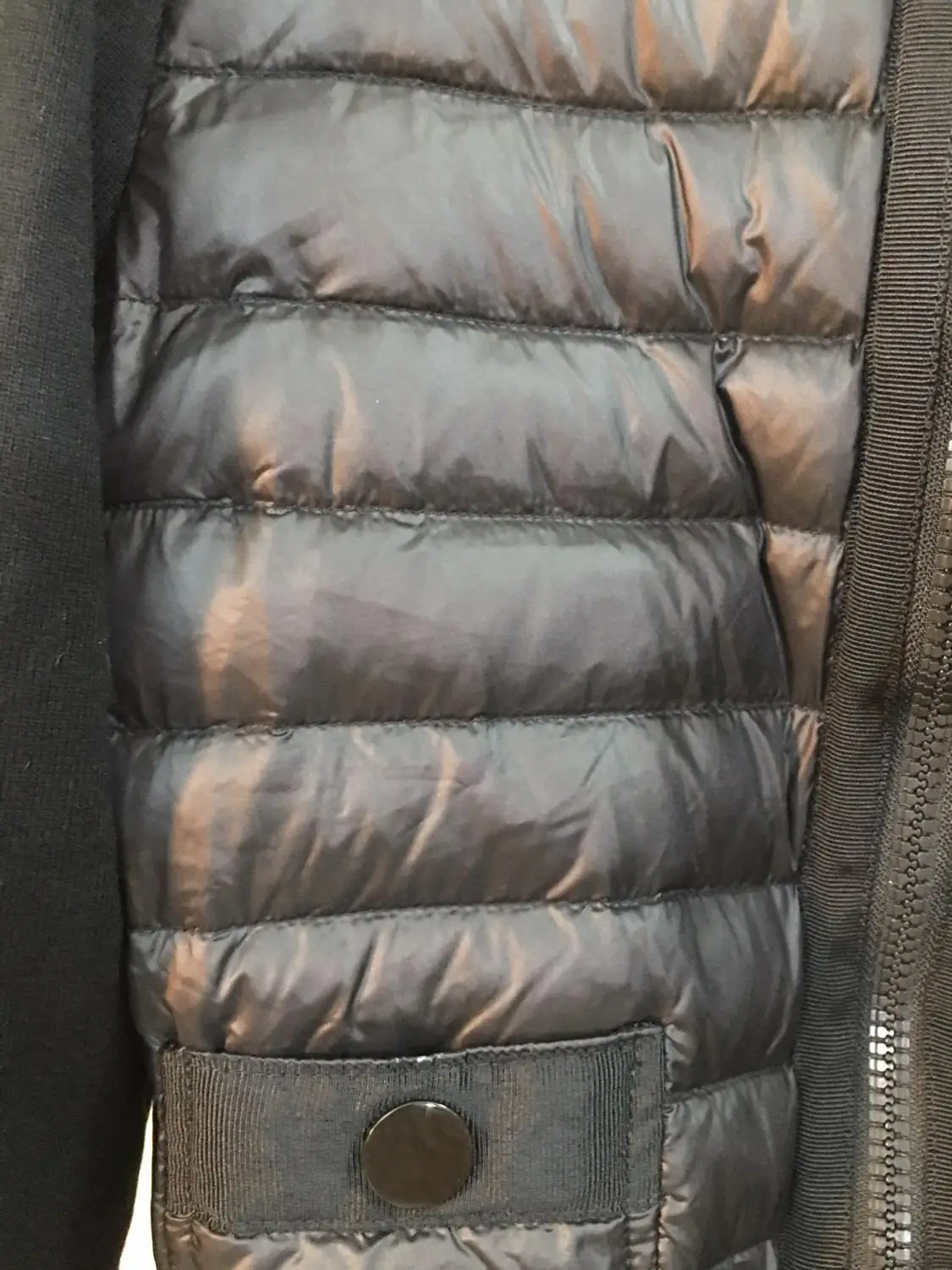 

Winter 9.40 2021 Autumn New Women's Round Neck Long Sleeve Patchwork Knitted Zipper Down Jacket Coat