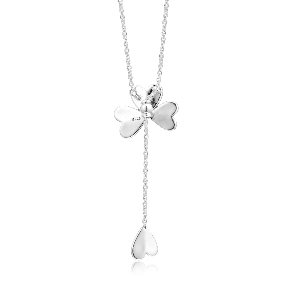 

Necklace Collares 925 Sterling Silver Jewelry Lucky Four-Leaf Clover Chain Women Bijoux Femme Choker Collier Necklaces