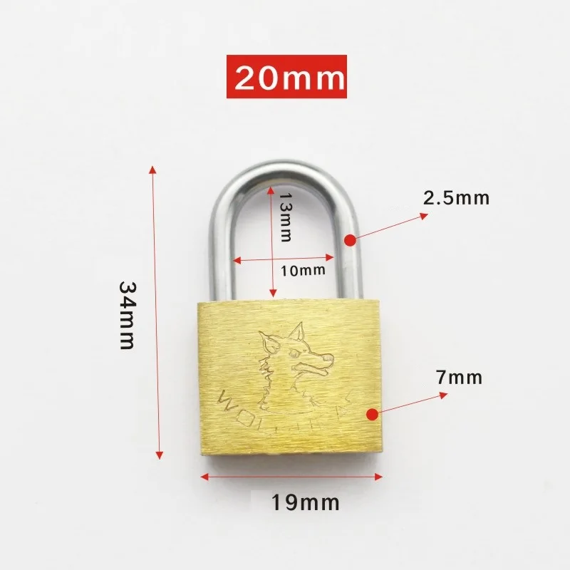 Латунный замок с волчьей головкой компактные дверные замки не ржавеет 3 медными