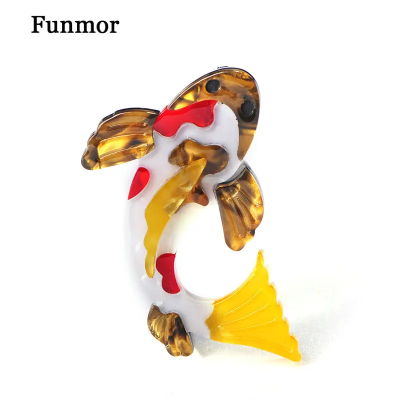 Мужская/Женская/Детская Брошь с рыбой FUNMOR значок животным из акриловой смолы