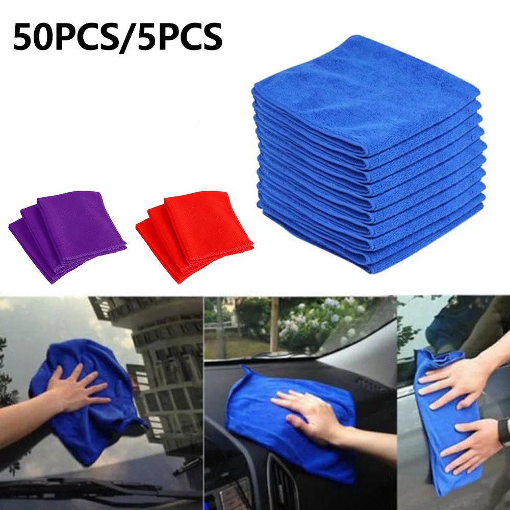 

50PCS 30x30cm Microfiber Car Cleaning Towel Automobile Car wash supplies Household kitchen Bath Glass Cleaning Small Towel