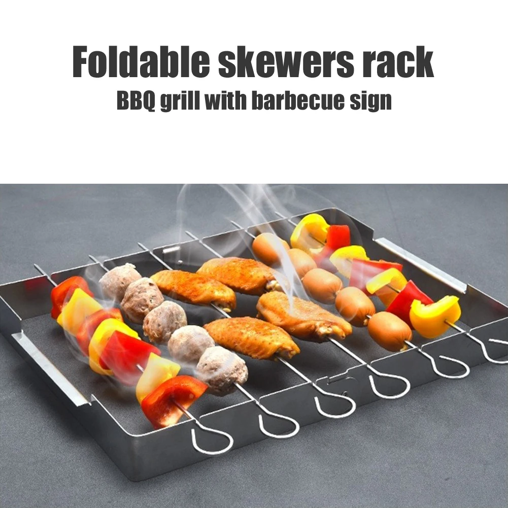 Складная вешалка для барбекю простой кронштейн гриля полка вилки держатель из