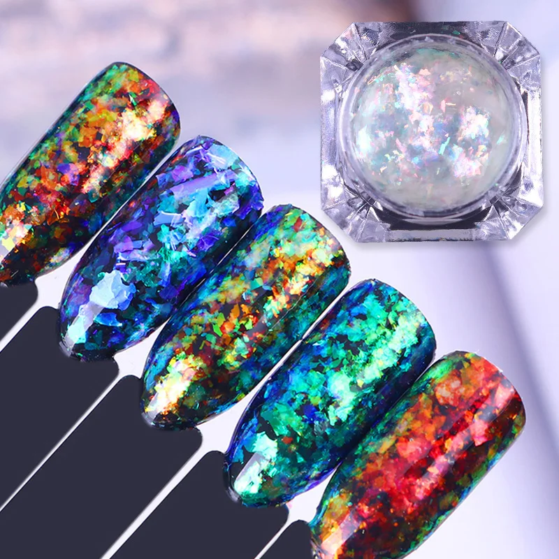 0 2 г флаконы для ногтей Хамелеон блестки порошок облако пайетка хромированная