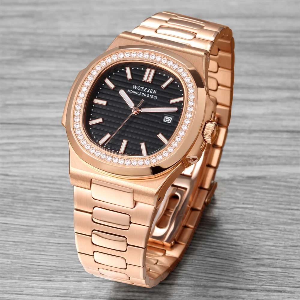 hot top luxury brand watch men automatic mechanical watch stainless steel luminous hand patek watch aaa nautilus 2020 wotesen free global shipping