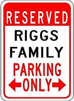 riggs family parking customized last name 8x12quality metal sign