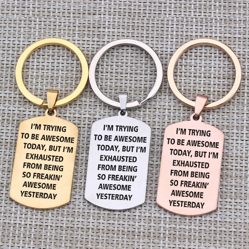 Inspire брелок для выпускного Новый живой гравированный я стараюсь быть