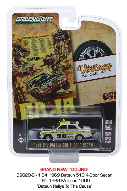 

GREENLIGHT 1:64 1969 DATSUN 510 4-door sedan Mexico Rally Painting Limited edition collection of die-cast alloy car models