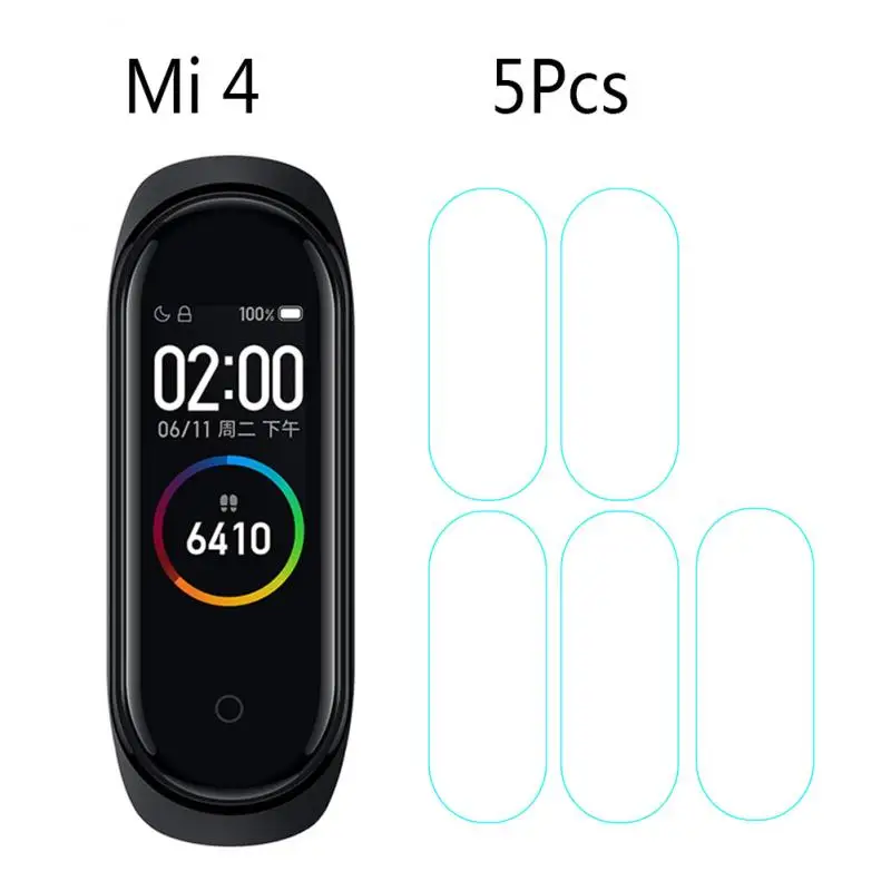

5pcs Tempered Film For Xiaomi Mi Band 4 Screen Protector Film Smart Bracelet Accessories HD Full Screen Film Explosionproof
