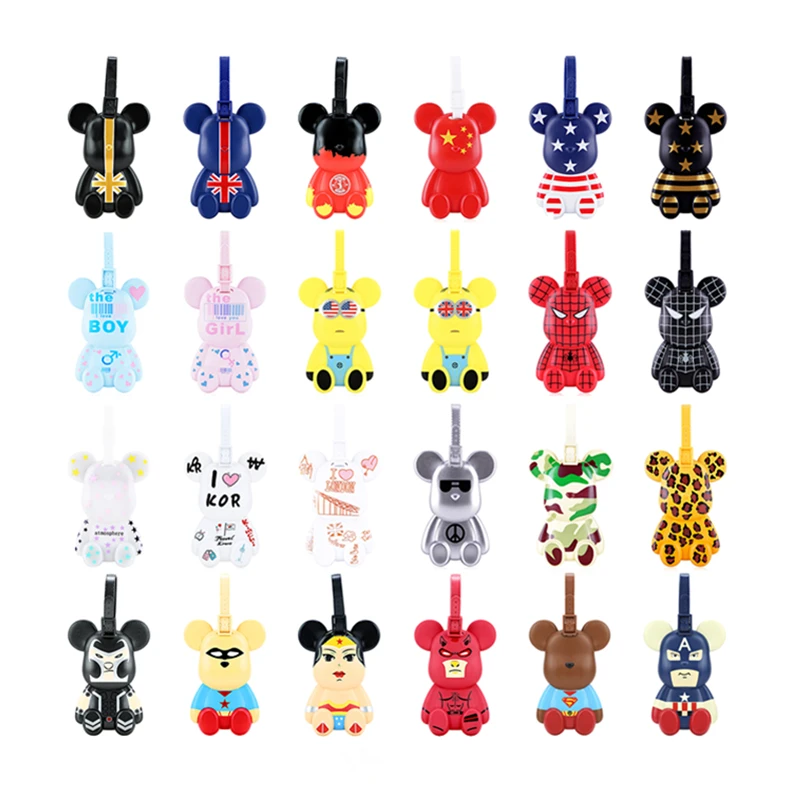 Мультфильм жестокий медведь сумка для гольфа ярлык карточка табличка с именем