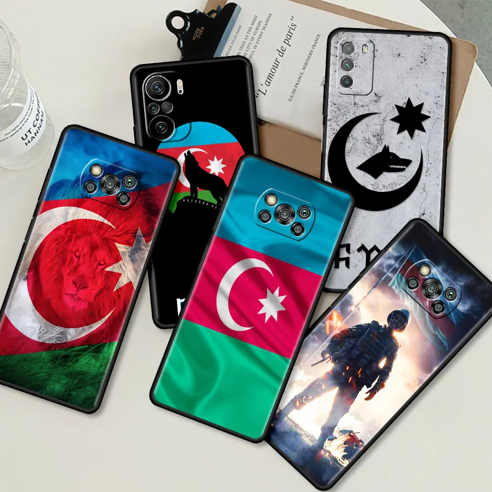 

Tpu Phone Case for Xiaomi Mi Poco X3 NFC M3 Pocophone F1 F3 GT Redmi K40 Pro For Mi 10T Pro Soft Cover Azerbaijan Flag