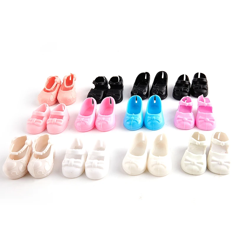 

3Pairs/4 Pairs/pack Solid Color Plastic Doll Shoes Cute Bow Rabbit Pattern Doll PVC Shoes Doll Accessories