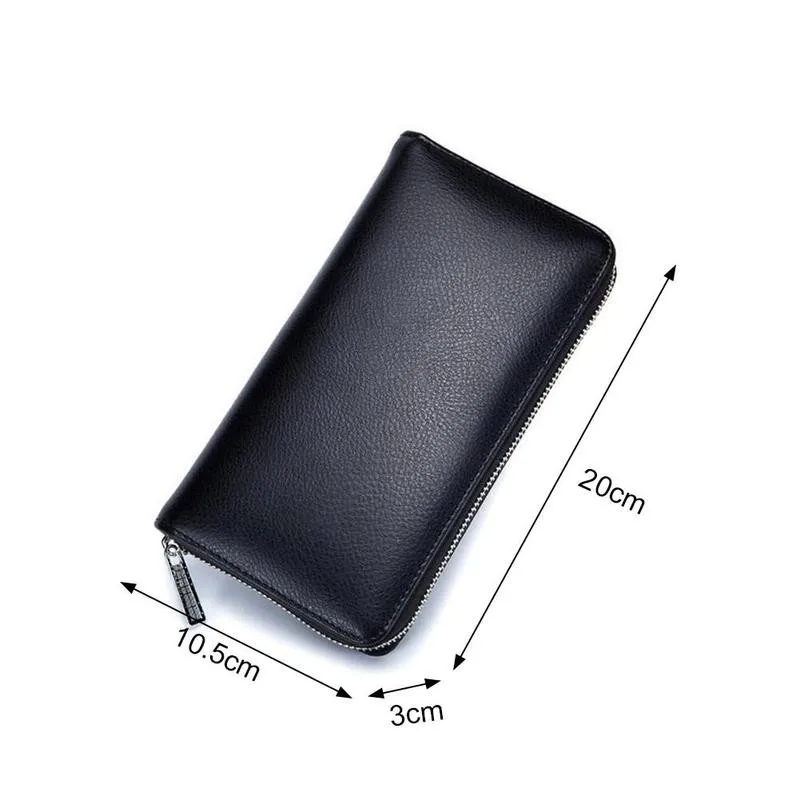 

Leather RFID Blocking Credit Card Holder 36 Cards Purse Holder Women Unisex Business Wallet Long Travel Anti ID Theft Passp A3T8