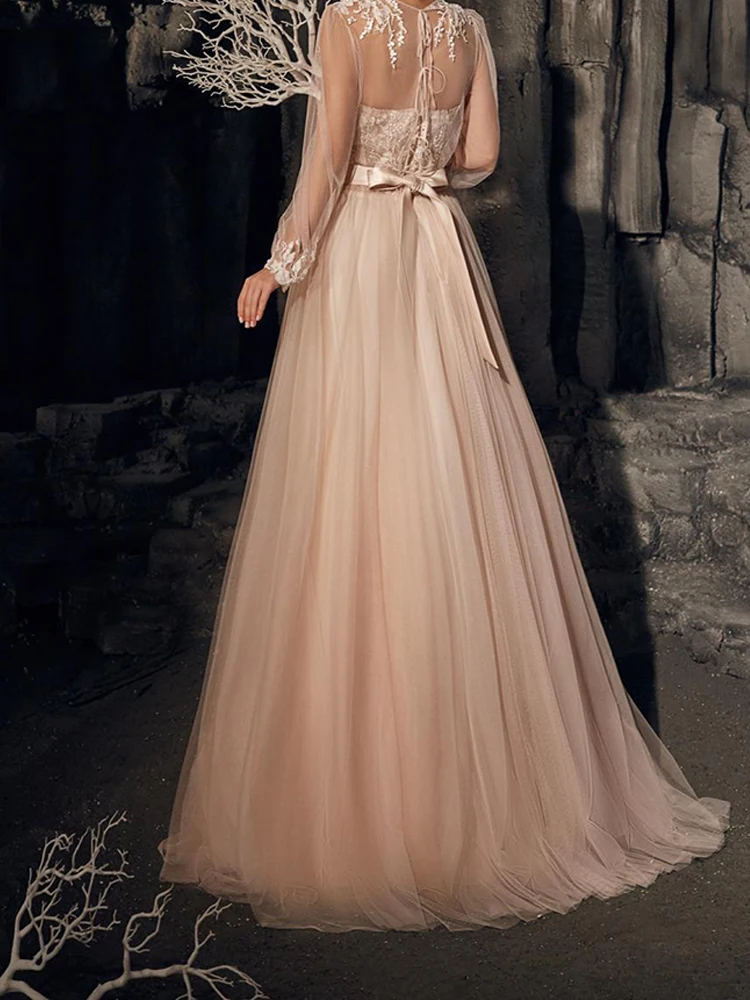 

Hi Shy Bride New Simple Wedding Dress Backless Sleeveless Design Chiffon Lace Bride Dresses Princess Dress Plus Size Tailor-made