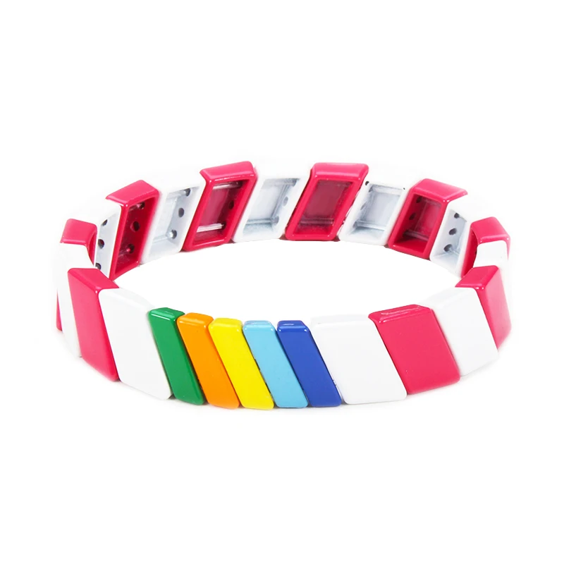 Геометрический квадратный браслет Мияки Радужный Браслет с бусинами подарок для