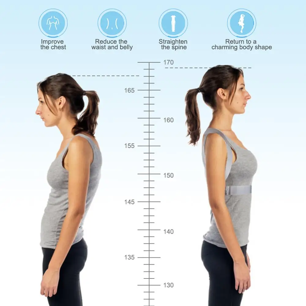 Регулируемый корсет для спины пояс поддержки плеч Корректор осанки взрослых