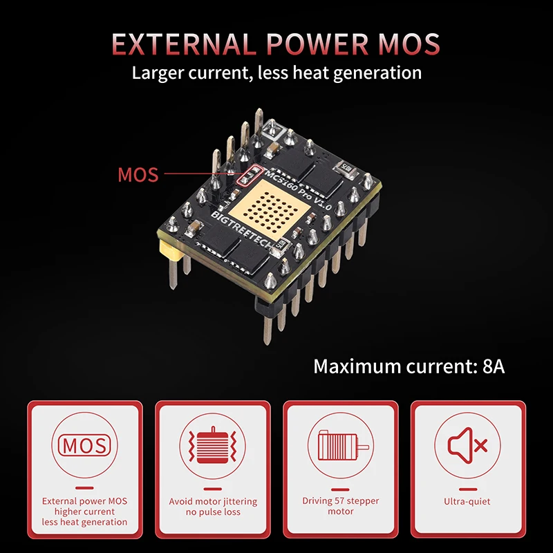 bigtreetech tmc5160 pro stepper motor driver ultra quiet vs tmc2208 for octopus pro skr 2 ender3 3d printer parts free global shipping