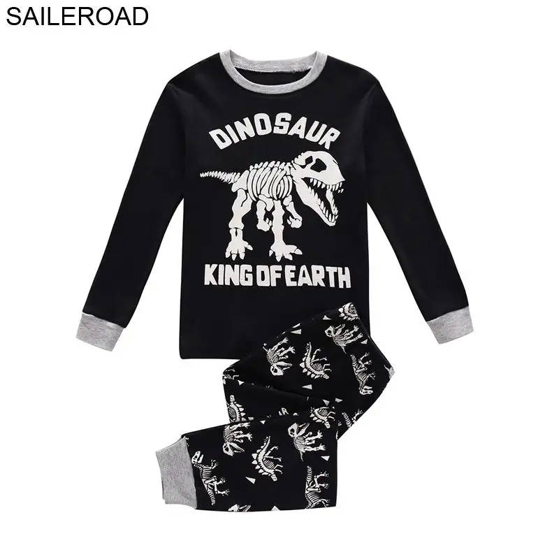3522 same picture SAILEROAD Мультфильм Динозавры Мальчики Пижамы 2-7 лет Маленькие мальчики Детская пижама Одежда для детей Новогодняя пижама комплектов - Цвет: 3522 same picture