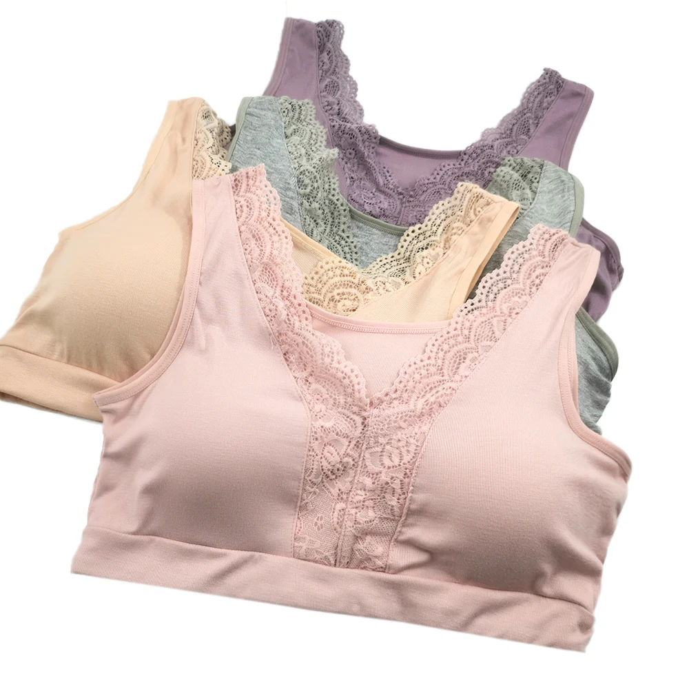 

3xl Lace Sexy Padded Wire Free Comfortable Women Big Sizes Sports Bras Sleeping Bralette Top Brassiere Underwear