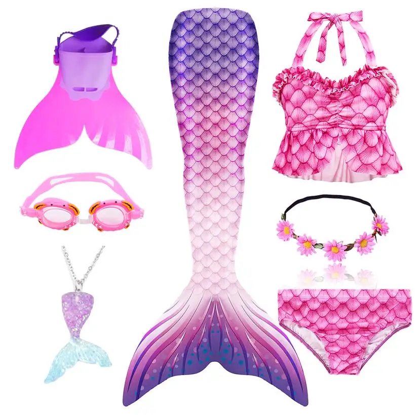 2020 детский хвост Русалочки для девочек модная одежда вечеринки купальник можно