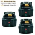 Сменные литий-ионные перезаряжаемые батареи для Makita 18 в 6000 мАч BL1860 BL1860B BL1830 BL1850 LXT400 со светодиодный Ной лампой, 3 шт.