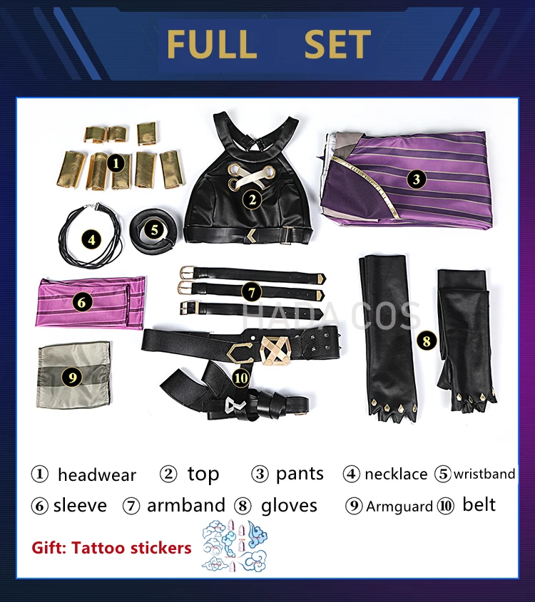 Костюм для Хэллоуина костюмы карнавала парик обувь бесплатные наклейки с