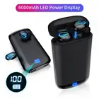 TWISTER.CK Q66 Wireless V5.0 Bluetooth-наушники, HD стереонаушники, спортивные водонепроницаемые наушники с двойным микрофоном и аккумулятором 6000 мА  ч