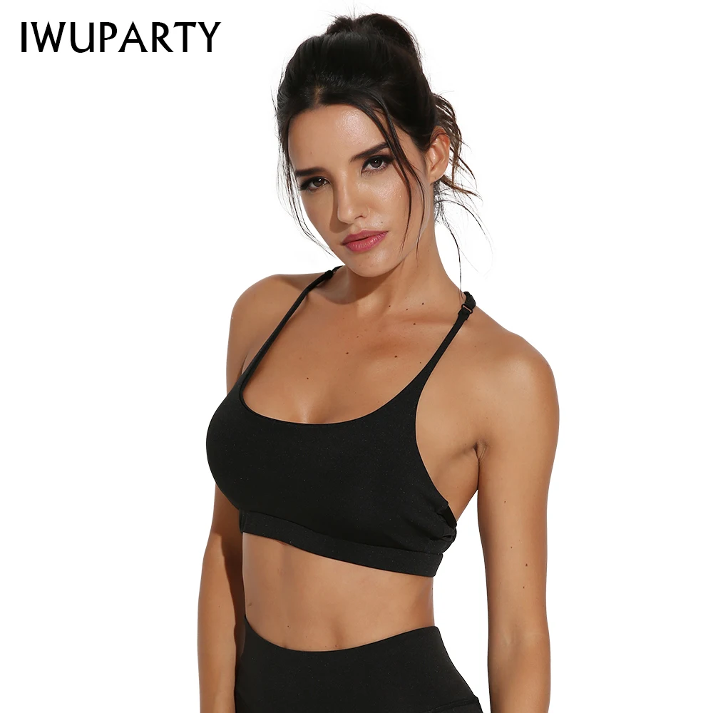 Сексуальный тонкий спортивный бюстгальтер IWUPARTY на бретелях топ женский для