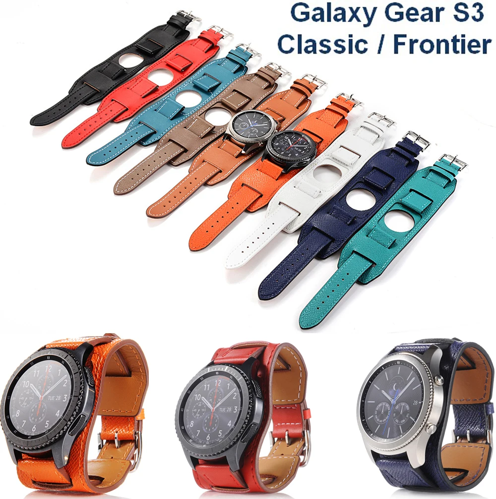 22 мм роскошный кожаный ремешок-манжета для Galaxy gear S3 Classic/Frontier Smartwatch сменный ремешок для samsung S3
