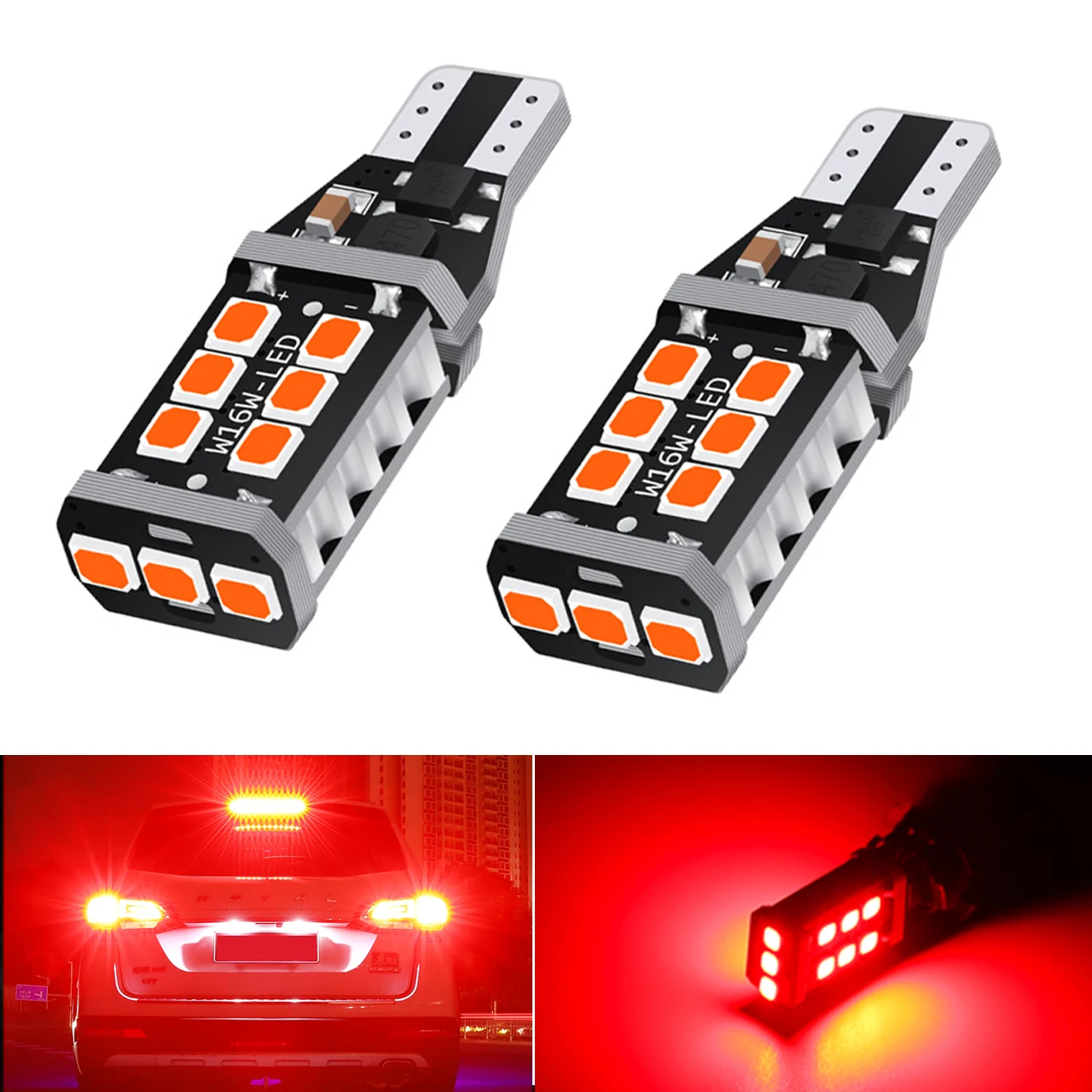 2x T15 W16W 15SMD 2835 Светодиодный CANBUS супер яркий стоп сигнал без ошибок лампа заднего