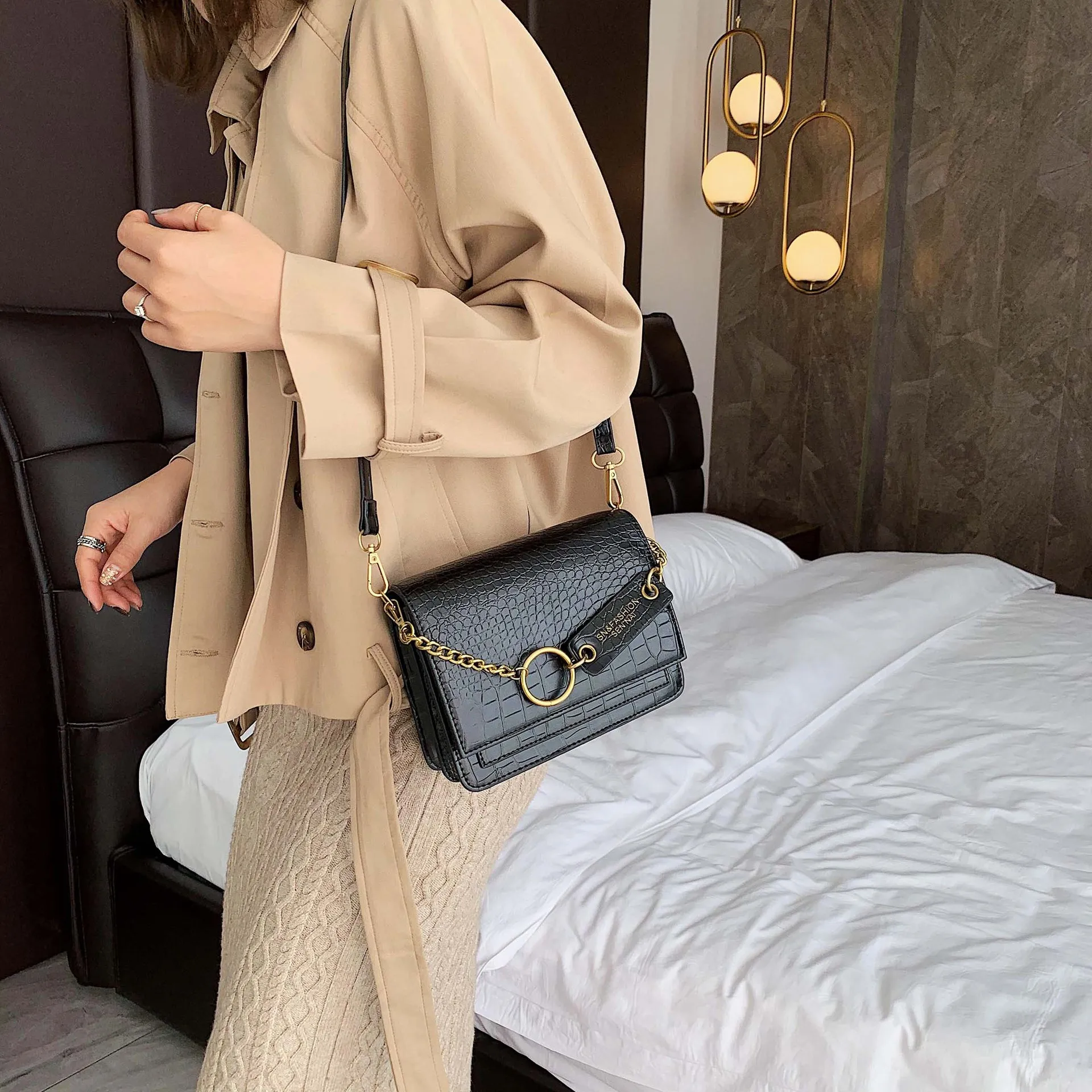 Женская сумка-мессенджер Locimole винтажная сумка через плечо с узором крокодиловая