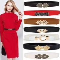 66 style womens fashion alloy buckle elastic girdle ladies korean style windbreake wide belt all match dress formal waistband