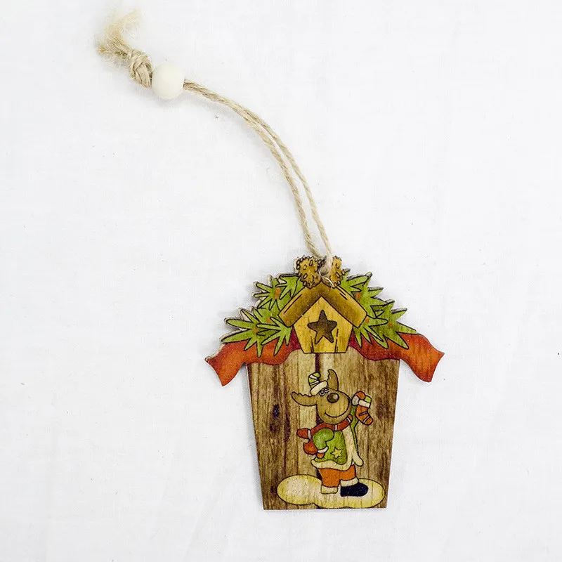 3 шт. оригинальная Стиль напечатанные рождественские деревянные подвески