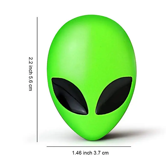 Флуоресцентный зеленый автомобиль 3D логотип металлический пришельцев