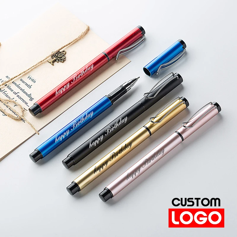 

Custom Logo Metal Gel Pen, Ballpoint Pen, Advertising Signature Pen Lettering Engraved Name Chool Office Stationery Wholesale