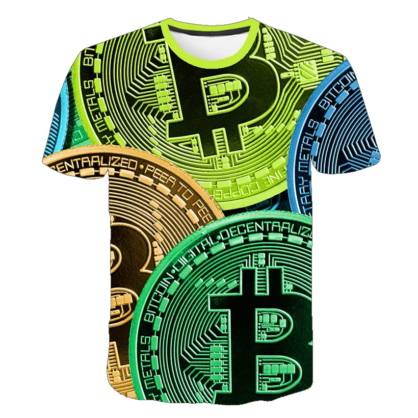 

Summer Bitcoin Revolution Shirt Men's Women's Cryptocurrency Shirt Cryptocurrency Coin Cool Casual Pride 3D Print Unisex Top