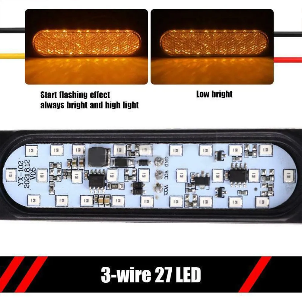 

2X Yellow LED 5\" Car Truck Trailer RV Side Marker Light Clearance Indicator Lamp LED Side Marker Lights Yellow